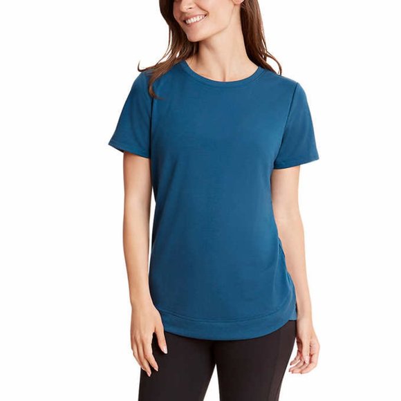 Danskin Women's Tulip Hem Tunic Top Teal Blue XXL - Picture 2 of 12
